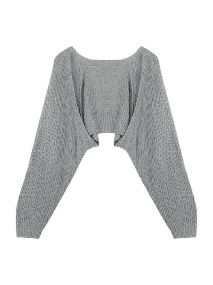 Open front bolero knit cardigan