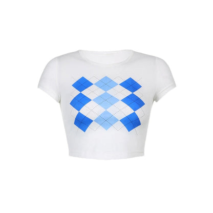 Argyle Pattern Crop Top