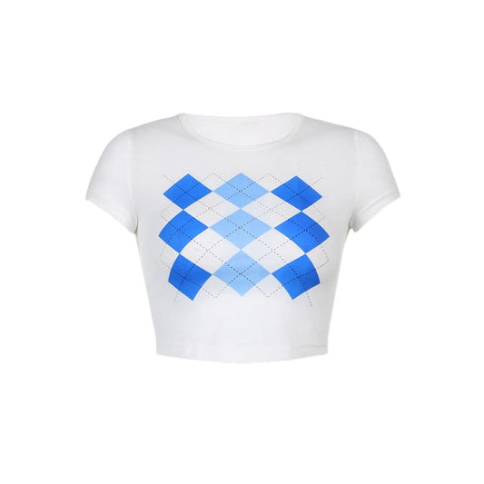 Argyle Pattern Crop Top