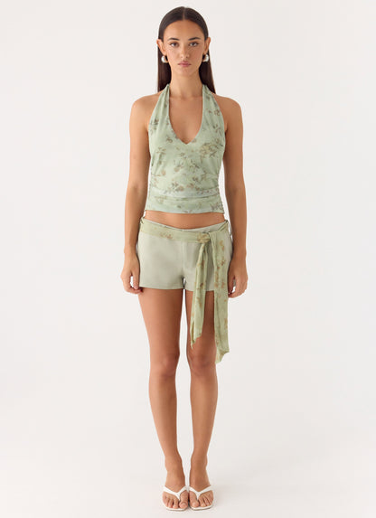 Ariane Sash Shorts - Sage