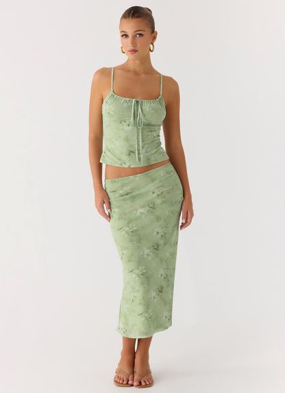 Bending My Rules Top - Blurred Lime
