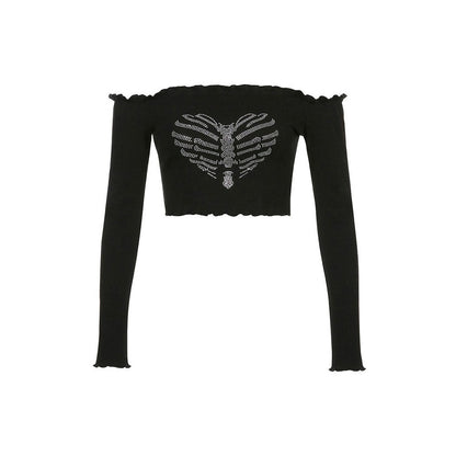 Bones Rhinestone Bardot Top