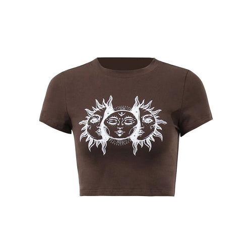 Brown Sun Crop Top