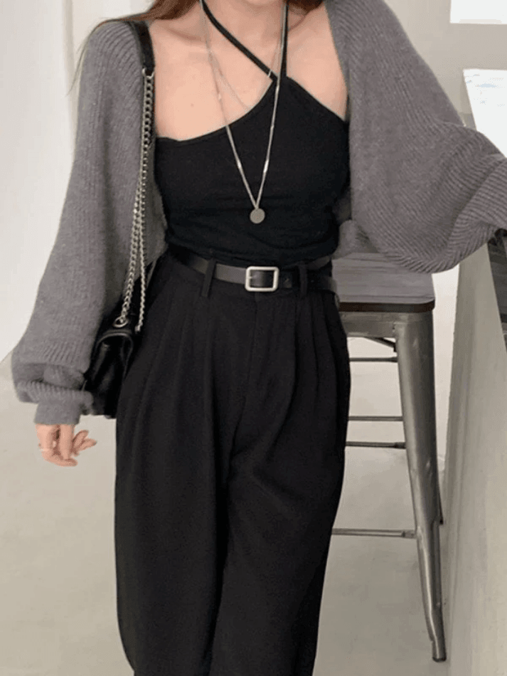 Open front bolero knit cardigan