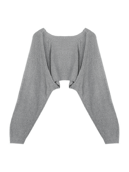 Open front bolero knit cardigan