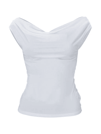 Cowl Neck Backless Tank Top