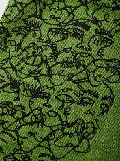 Draft Face Printed Crop Tank Top