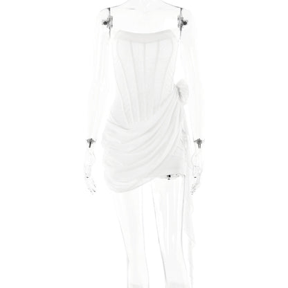 Dress Tube Top See Through Sleeveless Short Tight Dress