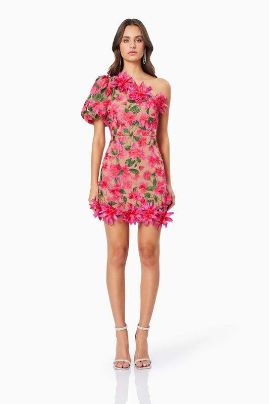 Valentina One Shoulder Dress - Pink