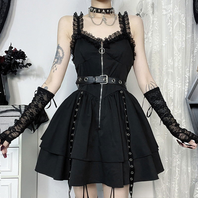 Elegant Slim Fit Waistcoat Top Dark Punk Heavy Metal