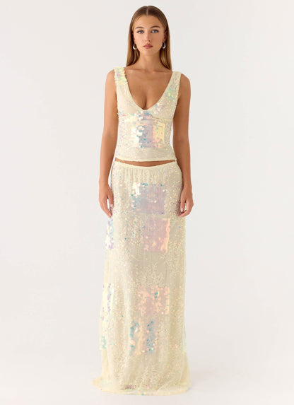 Erinah Sequin Top - Yellow