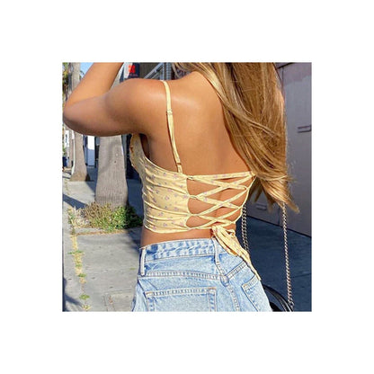 Floral Sin Lace Up Top