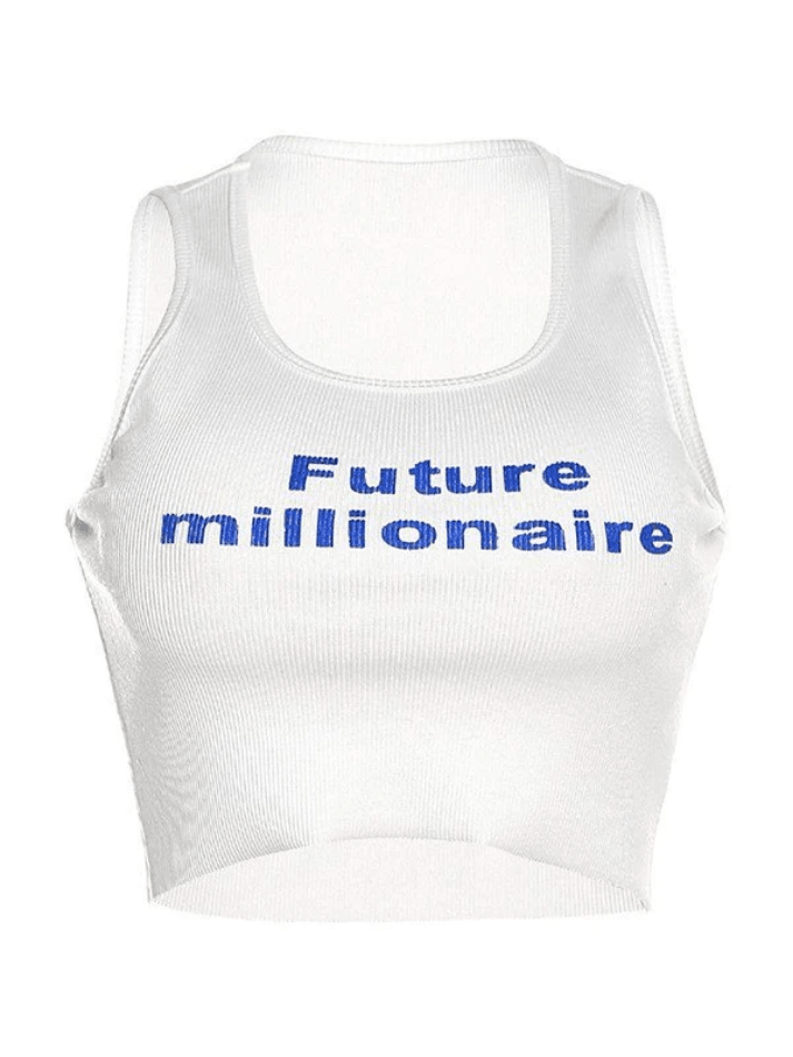 Future Millionaire Ribbed Cropped Top
