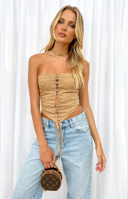 Brown corset top