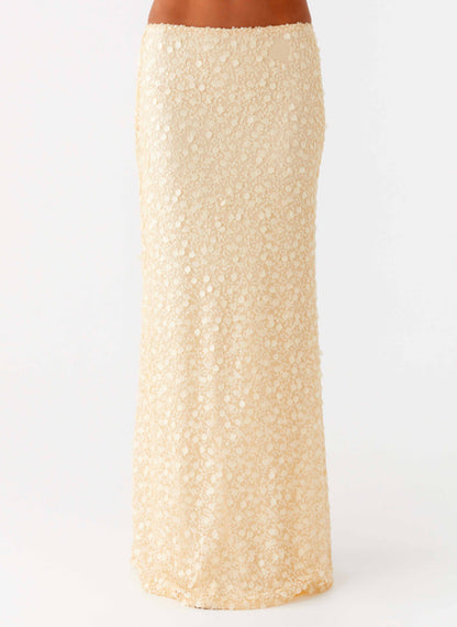 Honestly Sequin Maxi Skirt - Yellow
