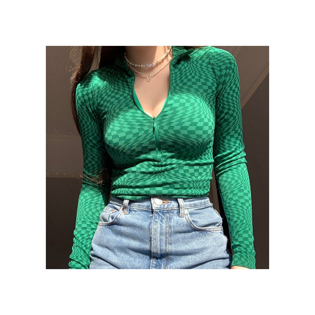 Indie Aesthetic Zip Up Top