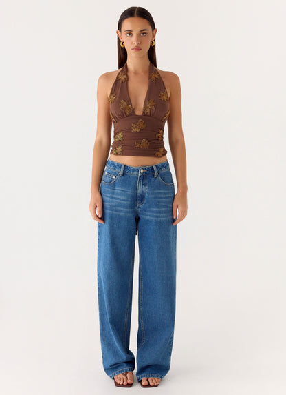 Malachi Beaded Top - Chocolate