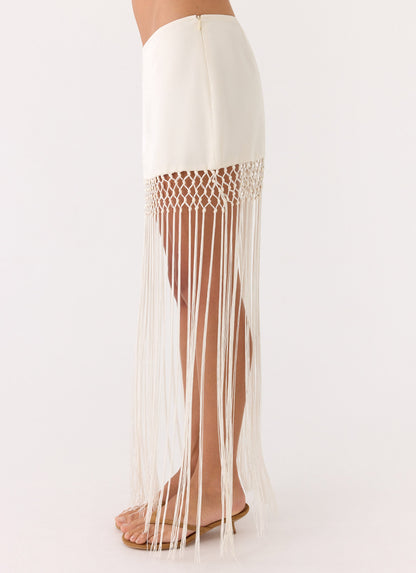 Mania Tassel Mini Skirt - Ivory