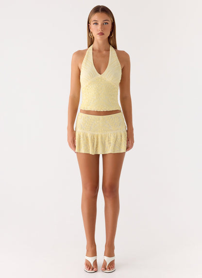 Mimi Beaded Mini Skort - Yellow