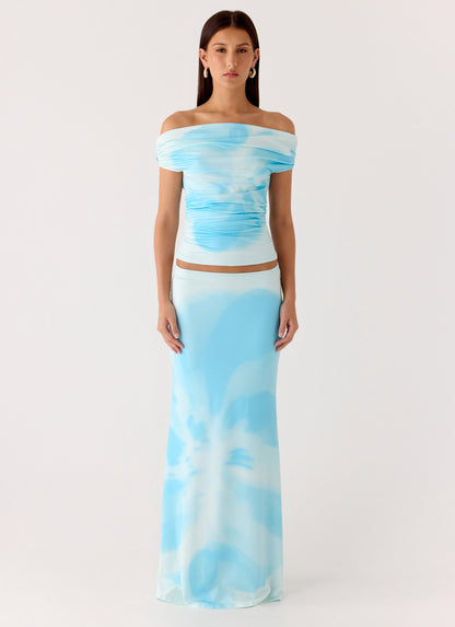 Moka Maxi Skirt - Blooming Blue