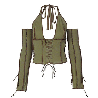 Nothing To Hide Lace Up Top