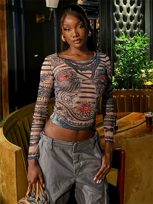 Ancient Egyptian Mystique Symbol Crop Top