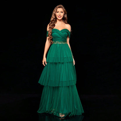 Evening Dress Tube Top Ladies Evening Dress Design Beautiful Mesh Dress