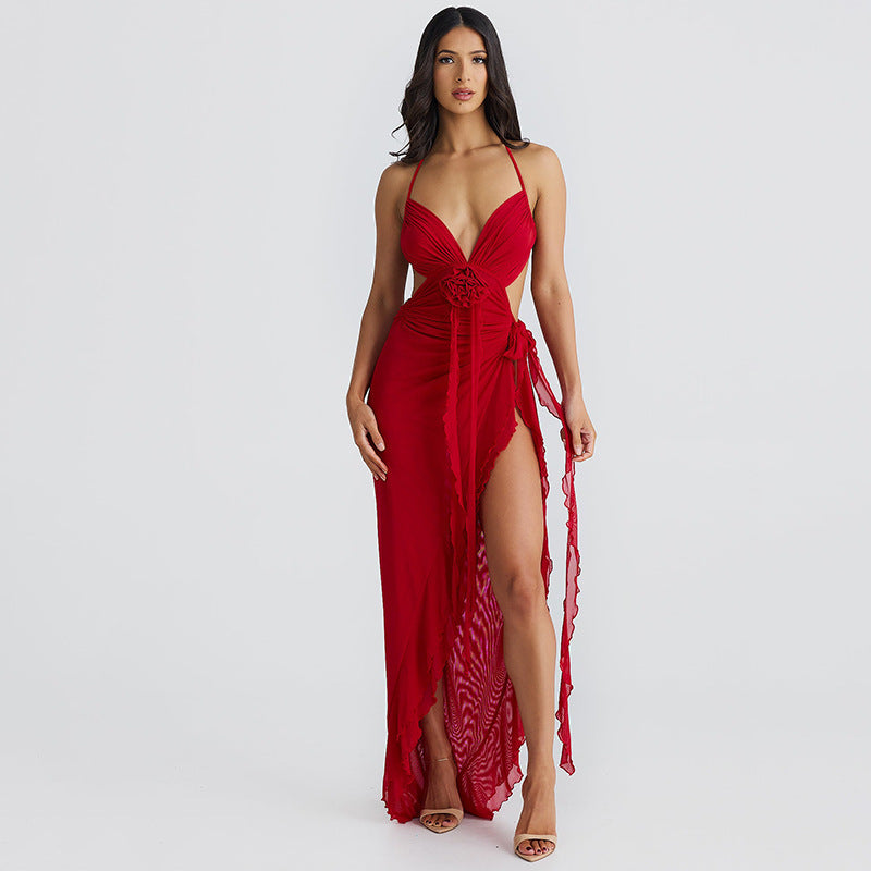 Mesh Lace Tube Top Lacen Up