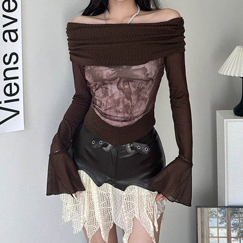 Fairy Grunge Mesh Sheer Top