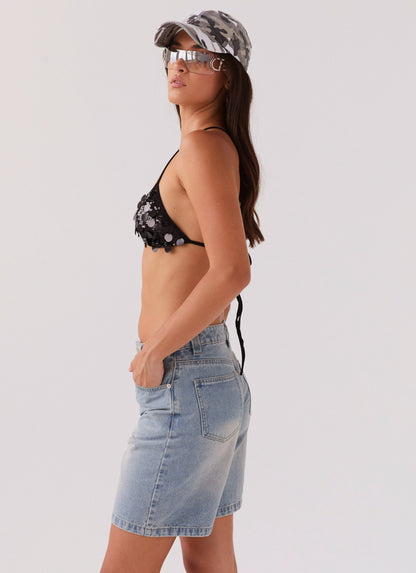 Moment To Shine Sequin Bra - Black
