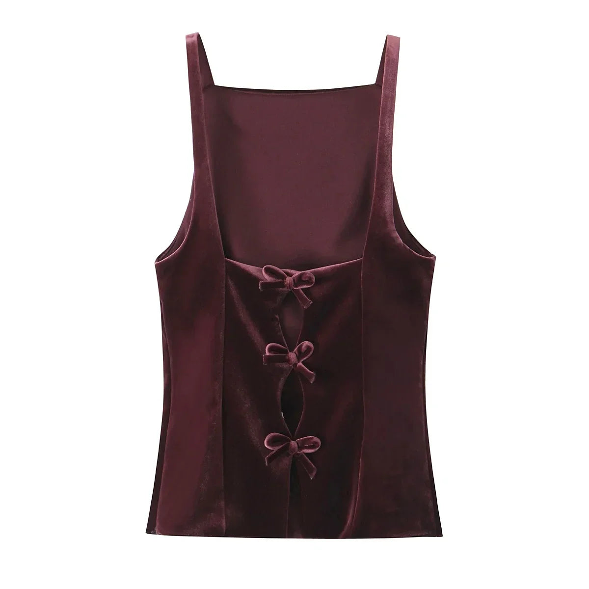 Back Bow Thin Velvet Tank Top