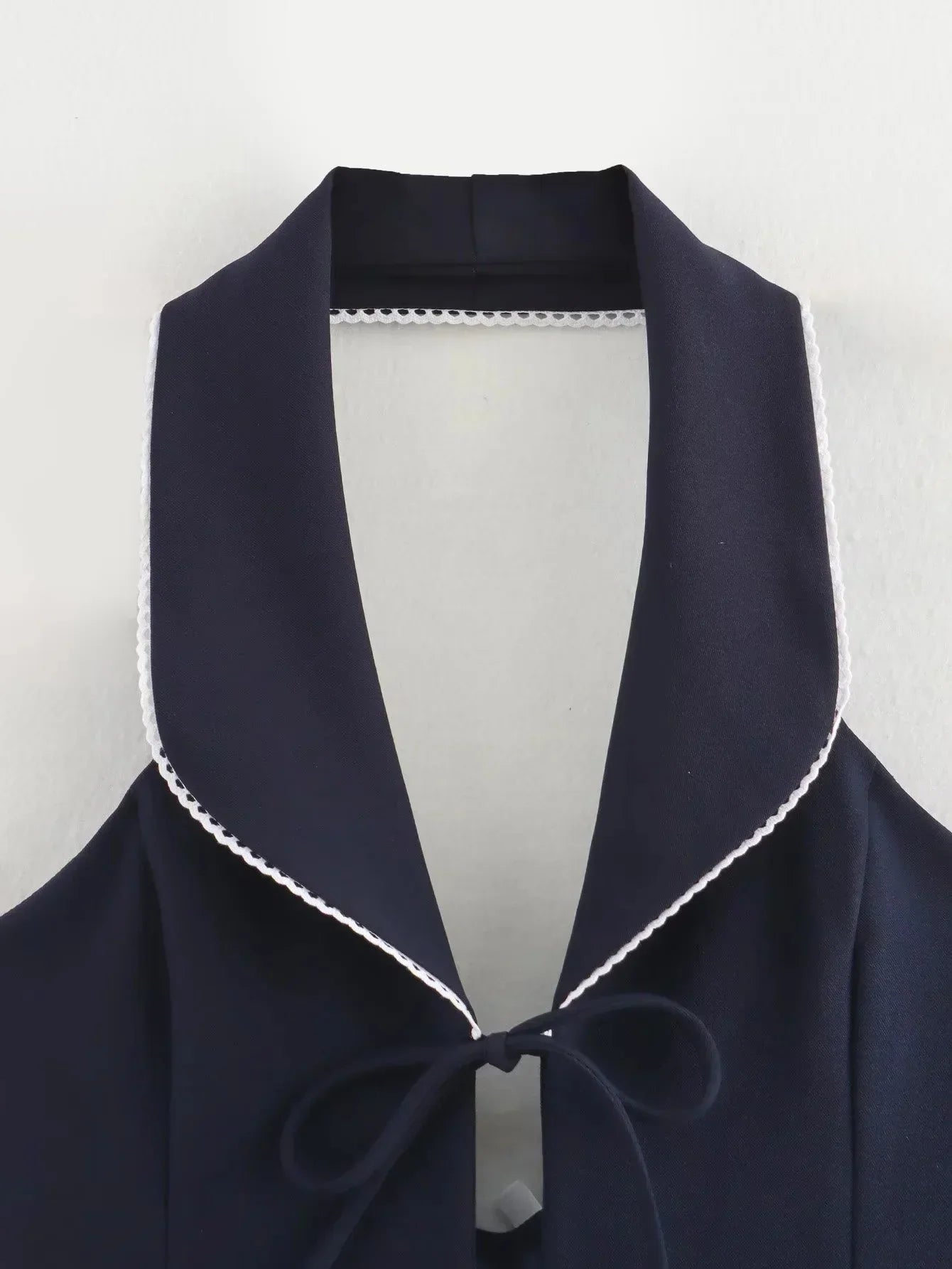 Halter Top Solid Bow Backless Short Vest