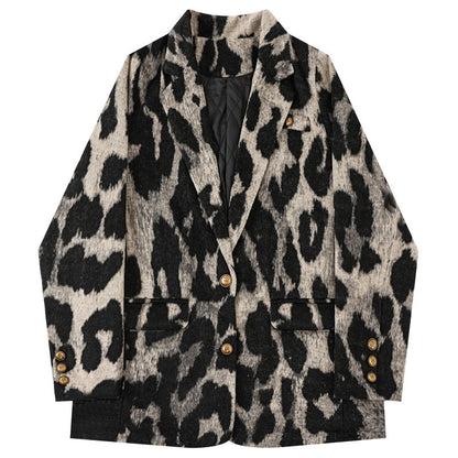 Old Money Style Leopard Blazer