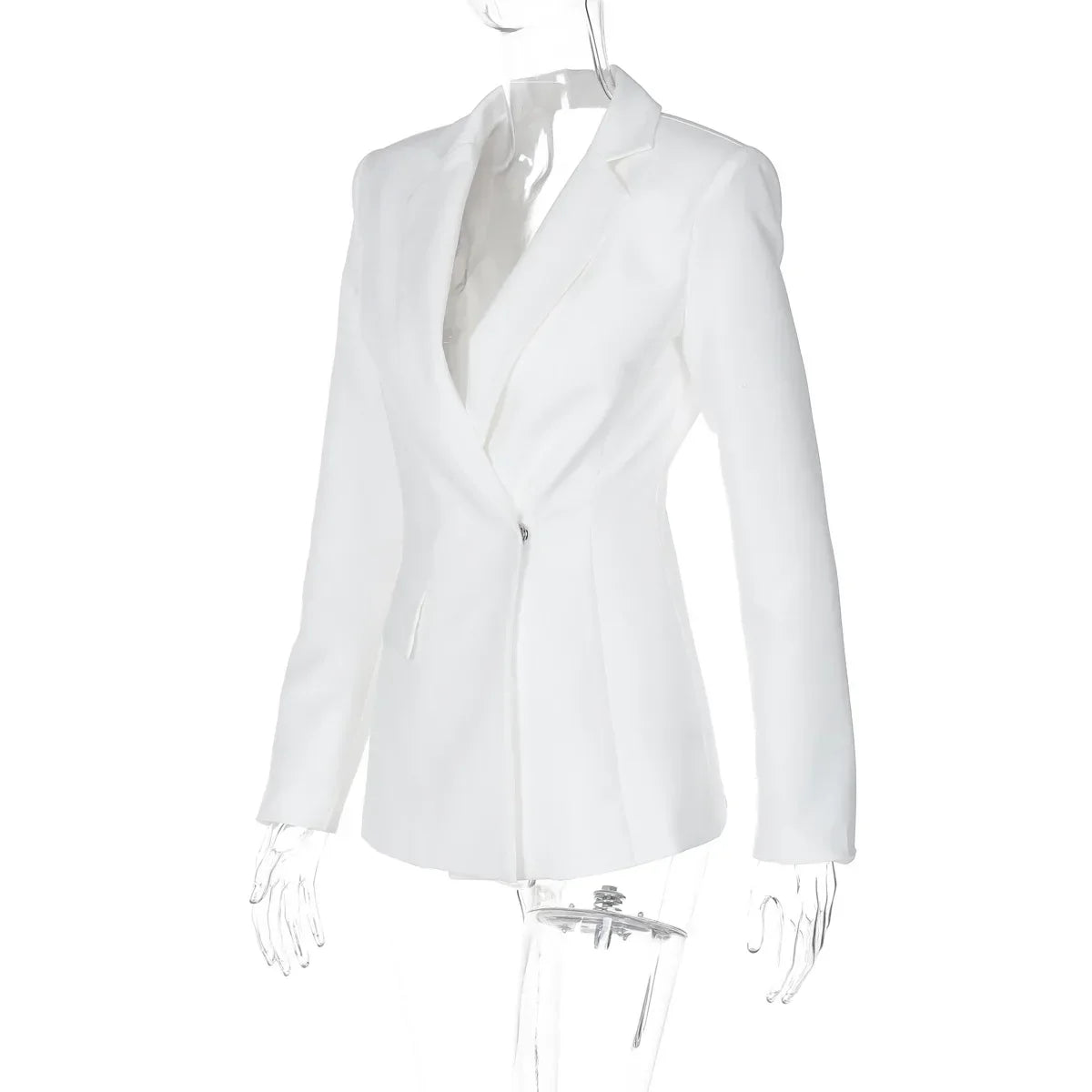 Backless  Black Suit Long Sleeve Blazer Coat