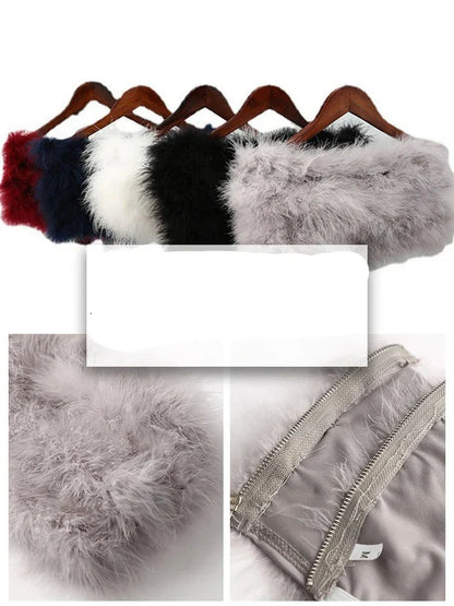 Fur Feather Strapless Bustier Fluffy Corset Tube Top