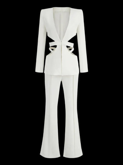 Cut Out Blazer Set