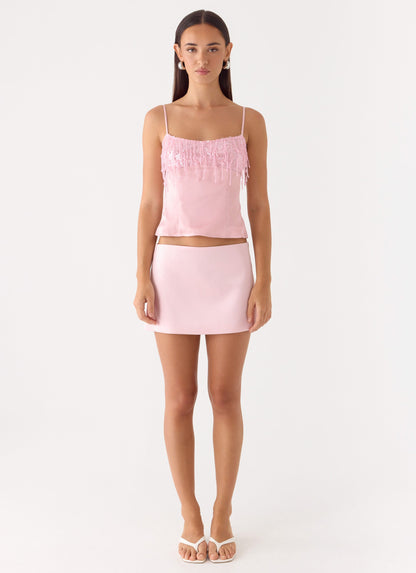 Siren Beaded Sequin Top - Pink