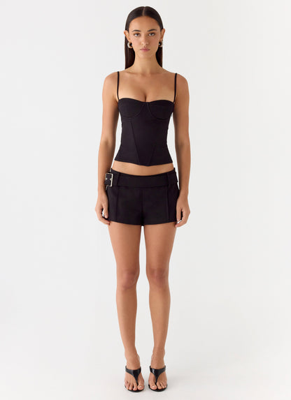 Tayana Corset Top - Black