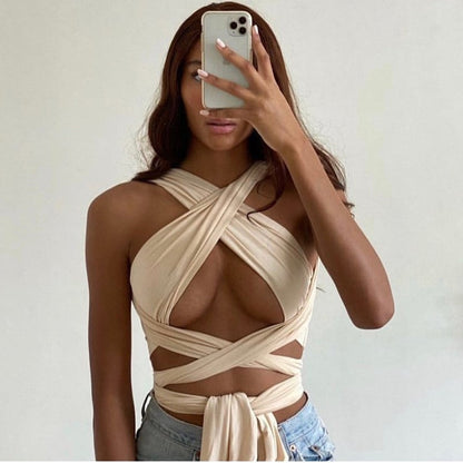 "Christie" bandeau top with knots 3 colors