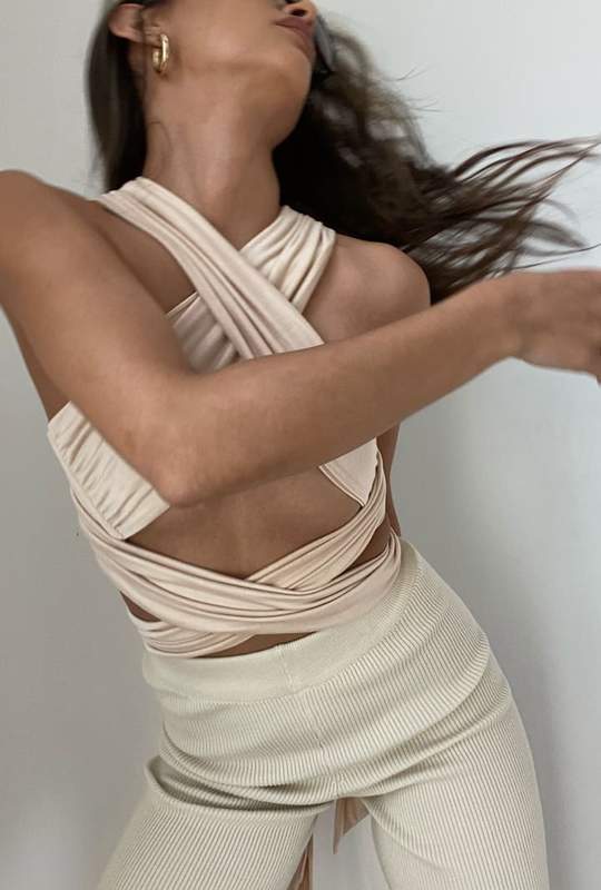 "Christie" bandeau top with knots 3 colors