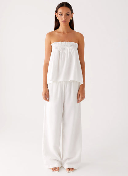 Wynter Babydoll Top - White
