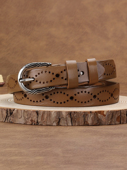 Women's Fashion Hollow Imitation Leather Belt MDA0106H8Y