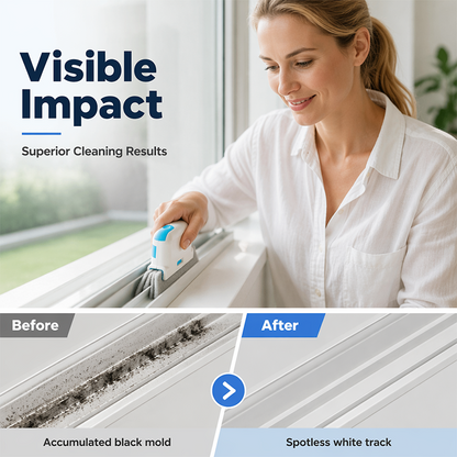 🔥Hot Sale 50% OFF🔥 Stop Picking Window Tracks with Your Fingernail! 3-in-1 Window Track Cleaning Tool – Brush + Scraper + Scrub Pad, Reaches Where Fingers Can't